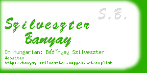 szilveszter banyay business card